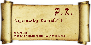 Pajenszky Kornél névjegykártya